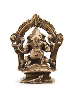 Lot 179 - A BRONZE FIGURE OF GANESHA, SOUTH INDIA, 15TH-16TH CENTURY