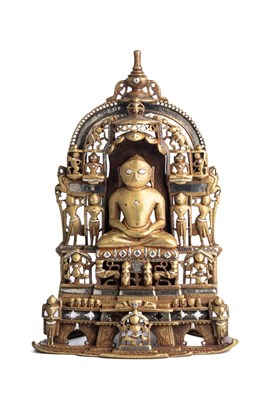 Lot 194 - A JAIN SUPARSVANATHA SHRINE, GUJARAT, WESTERN INDIA, CIRCA 15TH CENTURY