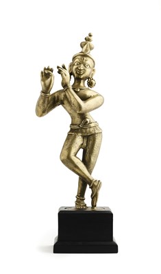 Lot 190 - A BRONZE FIGURE OF KRISHNA VENUGOPALA, BENGAL, EASTERN INDIA, CIRCA 18TH CENTURY