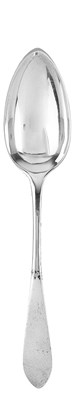 Lot 357 - A SET OF FIVE GEORGE III SCOTTISH SILVER TABLESPOONS
