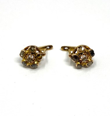 Lot 350 - PAIR OF DIAMOND CLUSTER EARRINGS, 1890s