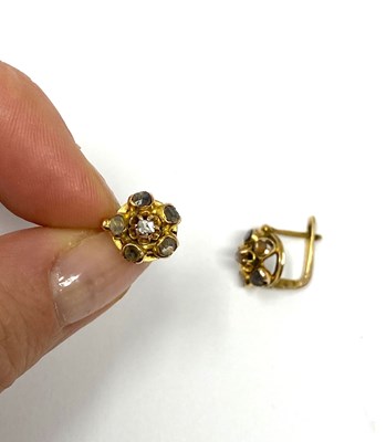Lot 350 - PAIR OF DIAMOND CLUSTER EARRINGS, 1890s