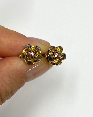 Lot 350 - PAIR OF DIAMOND CLUSTER EARRINGS, 1890s