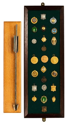 Lot 625 - A DISPLAY OF TWENTY-FOUR 20TH CENTURY ARCHERY PRIZE MEDALS
