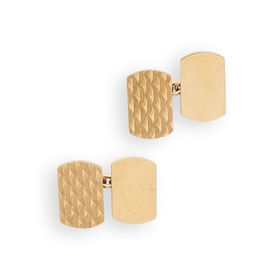 Lot 312 - PAIR OF GOLD CUFFLINKS, 1966
