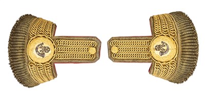 Lot 197 - A FINE CASED PAIR OF LIGHT INFANTRY OFFICER'S WINGS OF THE 44TH BENGAL OR BOMBAY NATIVE INFANTRY