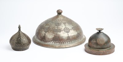Lot 347 - THREE DOMED COVERS, PERSIA, 16TH/17TH CENTURY AND LATER