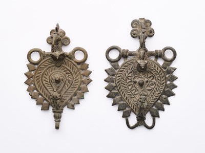 Lot 444 - TWO BRONZE AMULETIC PENDANTS, MAHARASHTRA, INDIA, 18TH/19TH CENTURY