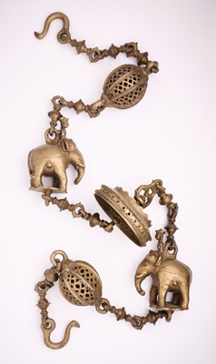 Lot 433 - FOUR METAL SUSPENSION CHAINS, INDIA, CIRCA 19TH CENTURY