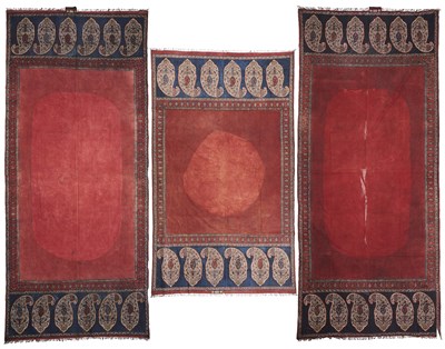 Lot 191 - THREE PRINTED COTTON COVERS, ISFAHAN, EACH DATED AH 1299/1881 AD