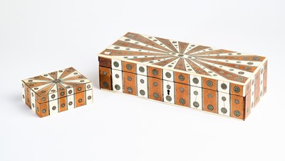 Lot 232 - TWO SADELI-WORK BOXES, BOMBAY (MUMBAI), 1860-80