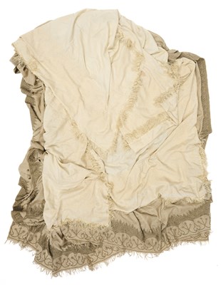 Lot 170 - TWO EMBROIDERED WOOL SHAWLS, KASHMIR, LATE 19TH CENTURY