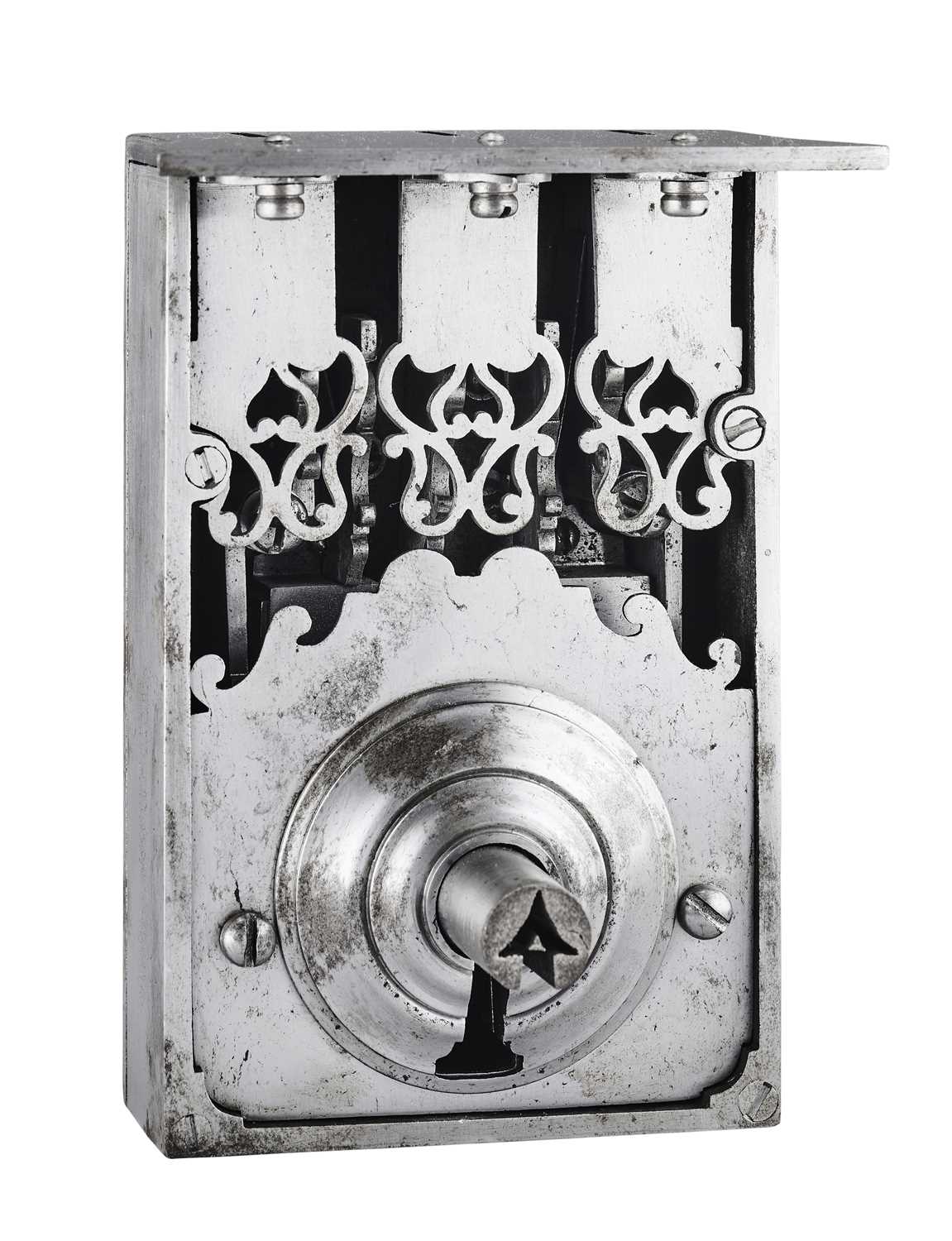 Lot 558 - A CONTINENTAL DOOR LOCK, MID-18TH CENTURY, POSSIBLY FRENCH