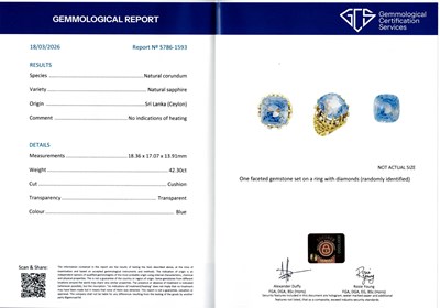 Lot 501 - SAPPHIRE AND DIAMOND COCKTAIL RING, 1960s