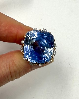Lot 501 - SAPPHIRE AND DIAMOND COCKTAIL RING, 1960s