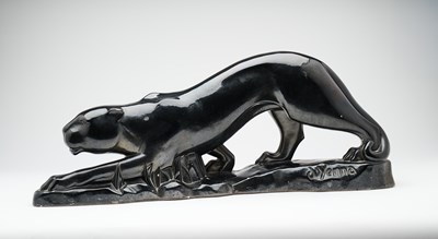 Lot 35 - DAVID D’YERNA (FRENCH 20TH CENTURY): CROUCHING PANTHER