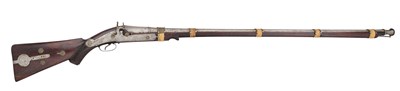 Lot 47 - AN UNUSUAL INDIAN PERCUSSION GUN (TORADOR) WITH ENGLISH FEATURES, MID-19TH CENTURY