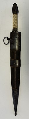 Lot 30 - A RARE RUSSIAN (TULA) HUNTING DAGGER OF KINDJAL FORM, 19TH CENTURY