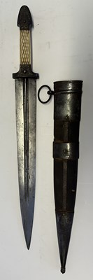 Lot 30 - A RARE RUSSIAN (TULA) HUNTING DAGGER OF KINDJAL FORM, 19TH CENTURY