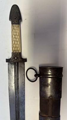 Lot 30 - A RARE RUSSIAN (TULA) HUNTING DAGGER OF KINDJAL FORM, 19TH CENTURY
