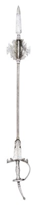 Lot 24 - AN INDIAN MACE (GURZ) WITH HILT OF FIRANGI FORM, 17TH/18TH CENTURY