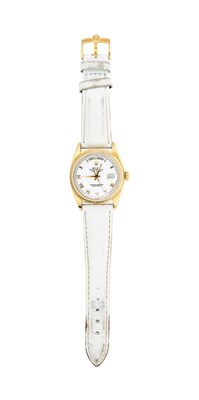 Lot 321 - ROLEX, OYSTER PERPETUAL DAY-DATE, REF. 18038: GENTLEMAN'S GOLD WRISTWATCH, 1979