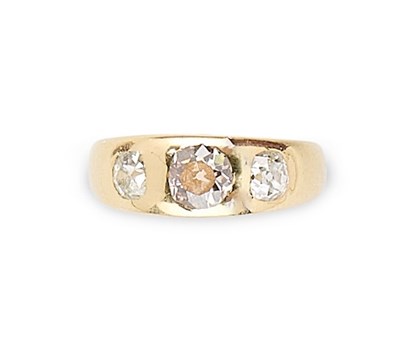Lot 454 - VICTORIAN GOLD AND DIAMOND RING, 1893