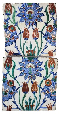 Lot 126 - TWO IZNIK TILES, OTTOMAN ANATOLIA, 1570-80
