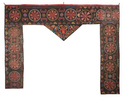 Lot 468 - AN UZBEK DOORWAY SUSANI, CENTRAL ASIA, 20TH CENTURY