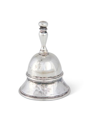 Lot 74 - A DUTCH SILVER MINIATURE TABLE BELL, MAKER'S MARK INDECIPHERABLE, PROBABLY JAN BORDUUR, AMSTERDAM, 1750