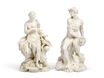 Lot 106 - TWO NYMPHENBURG PORCELAIN ALLEGORICAL FIGURES, 20TH CENTURY