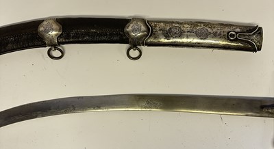 Lot 35 - AN OTTOMAN SILVER-MOUNTED SHAMSHIR, 19TH CENTURY