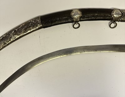 Lot 35 - AN OTTOMAN SILVER-MOUNTED SHAMSHIR, 19TH CENTURY
