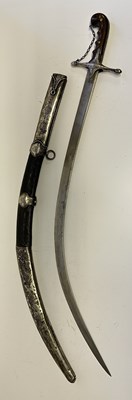 Lot 35 - AN OTTOMAN SILVER-MOUNTED SHAMSHIR, 19TH CENTURY