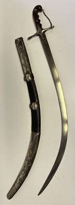 Lot 35 - AN OTTOMAN SILVER-MOUNTED SHAMSHIR, 19TH CENTURY