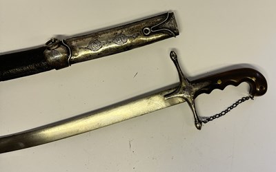 Lot 35 - AN OTTOMAN SILVER-MOUNTED SHAMSHIR, 19TH CENTURY