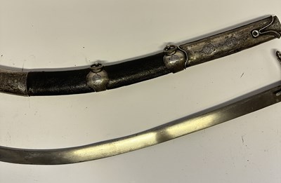 Lot 35 - AN OTTOMAN SILVER-MOUNTED SHAMSHIR, 19TH CENTURY
