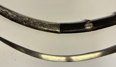 Lot 35 - AN OTTOMAN SILVER-MOUNTED SHAMSHIR, 19TH CENTURY