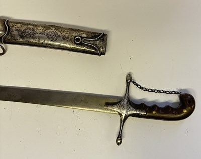 Lot 35 - AN OTTOMAN SILVER-MOUNTED SHAMSHIR, 19TH CENTURY