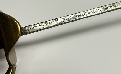 Lot 538 - A FRENCH ANXI CUIRASSIER’S SWORD, 20TH CENTURY, BEARING INSCRIPTION DATED 1813
