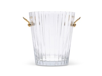 Lot 83 - A GILT-METAL-MOUNTED BACCARAT TWO-HANDLED GLASS CHAMPAGNE-COOLER, 20TH CENTURY