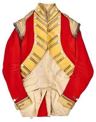 Lot 315 - AN OFFICER'S COATEE, LATE 18TH CENTURY, OF THE LIGHT COMPANY, SOUTH DEVON MILITIA