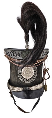 Lot 154 - A BELL-TOP SHAKO, YORKSHIRE HUSSARS, PROBABLY FOR AN OFFICER
