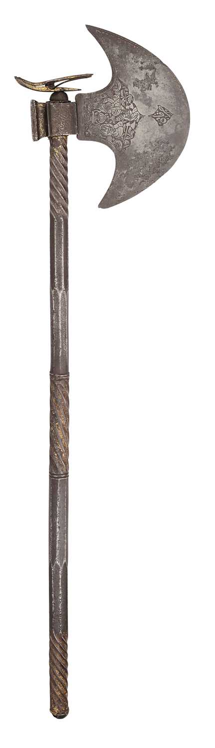 Lot 19 - A PERSIAN AXE, QAJAR, 19TH CENTURY