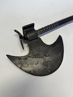 Lot 19 - A PERSIAN AXE, QAJAR, 19TH CENTURY