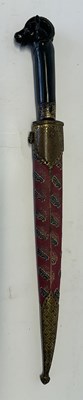 Lot 8 - AN INDIAN JADE-HILTED KARD WITH RAM’S HEAD POMMEL, 18TH CENTURY