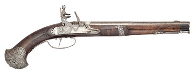 Lot 249 - A BRESCIAN 40 BORE FLINTLOCK BELT PISTOL, CIRCA 1660