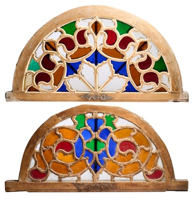 Lot 159 - TWO LATE QAJAR ARCHITECTURAL FAN LIGHTS, PERSIA, CIRCA 1900