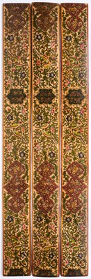 Lot 156 - THREE PAINTED WOOD FRIEZE PANELS, PERSIA, 19TH CENTURY
