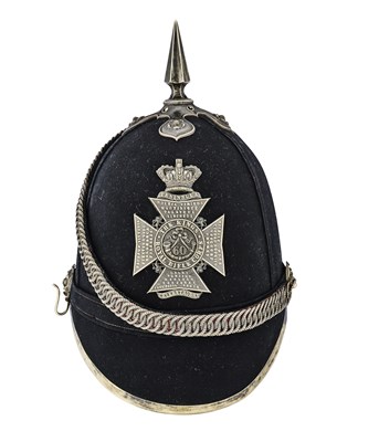 Lot 183 - A VICTORIAN OFFICER'S HELMET OF THE 60TH KING'S ROYAL RIFLE CORPS, CIRCA 1878-81